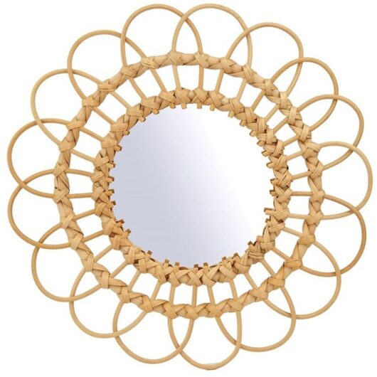 Boho Wall Mirror REA 223K17 34cm - light brown