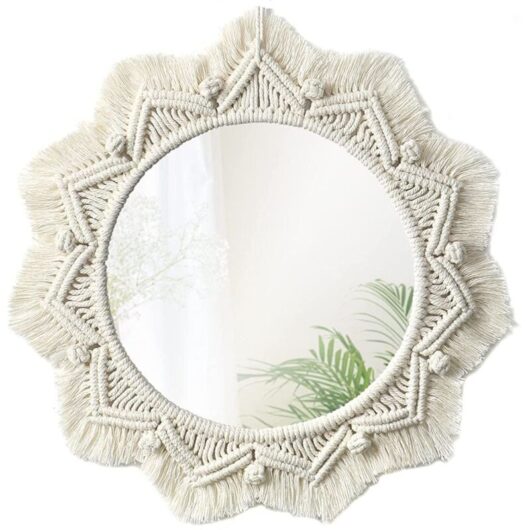 Boho Wall Mirror REA 322047 50cm - ecrue