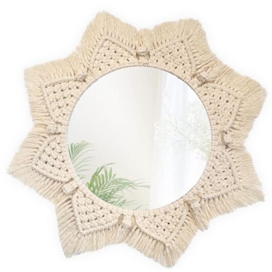 Boho Wall Mirror REA 322048 53cm - ecrue