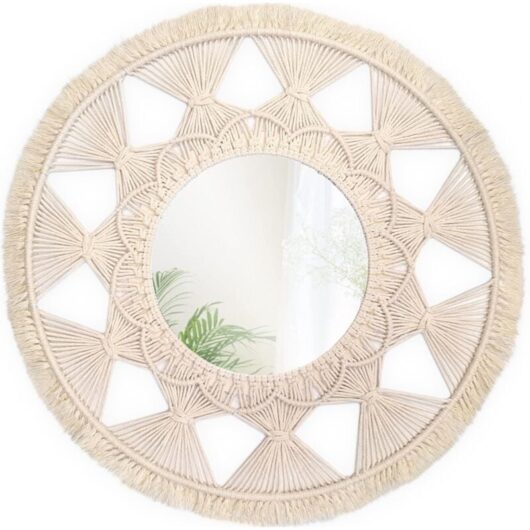 Boho Wall Mirror REA 322050 65cm - brown