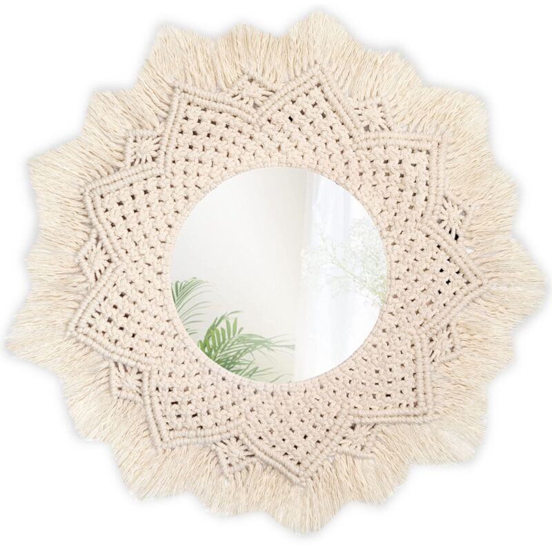 Boho Wall Mirror REA 322051 60cm - brown