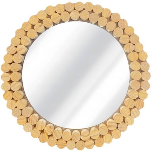 Boho Wall Mirror REA KLNA-MR01 36cm - light brown