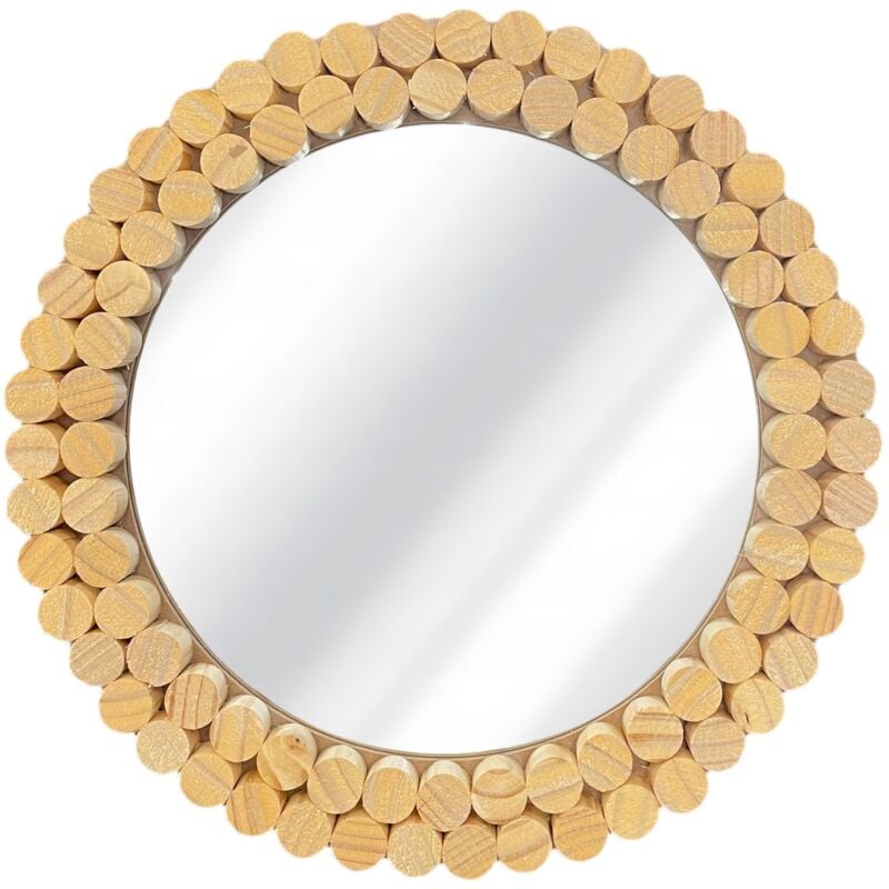Boho Wall Mirror REA KLNA-MR01 36cm - light brown