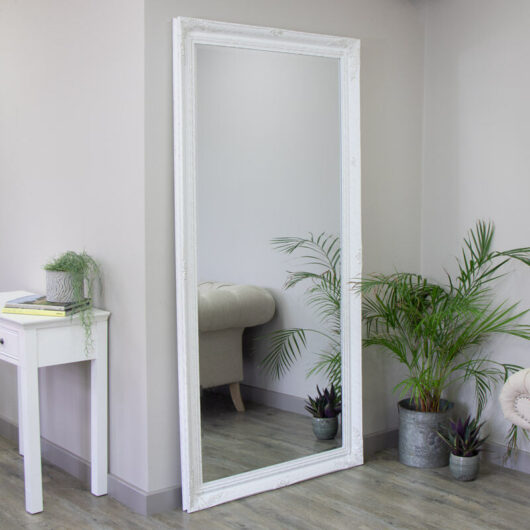Extra, Extra Large Ornate White Wall / Floor / Leaner Full Length Mirror 100cm x 200cm - White