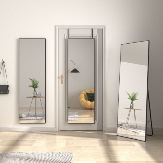 FreeStanding Floor Mirror Dressing Mirror with Black Framed,Wall Mounted / Door Hanging Home Decor Mirrors 150x50cm