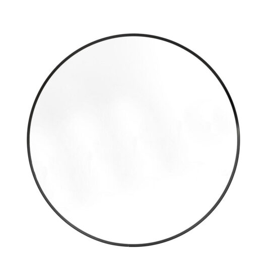 Gallery Interiors Aegis Large Round Mirror in Black