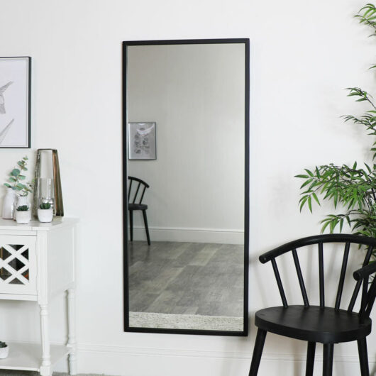 Melody Maison - Large Black Rectangle Mirror 60cm x 140cm - Black