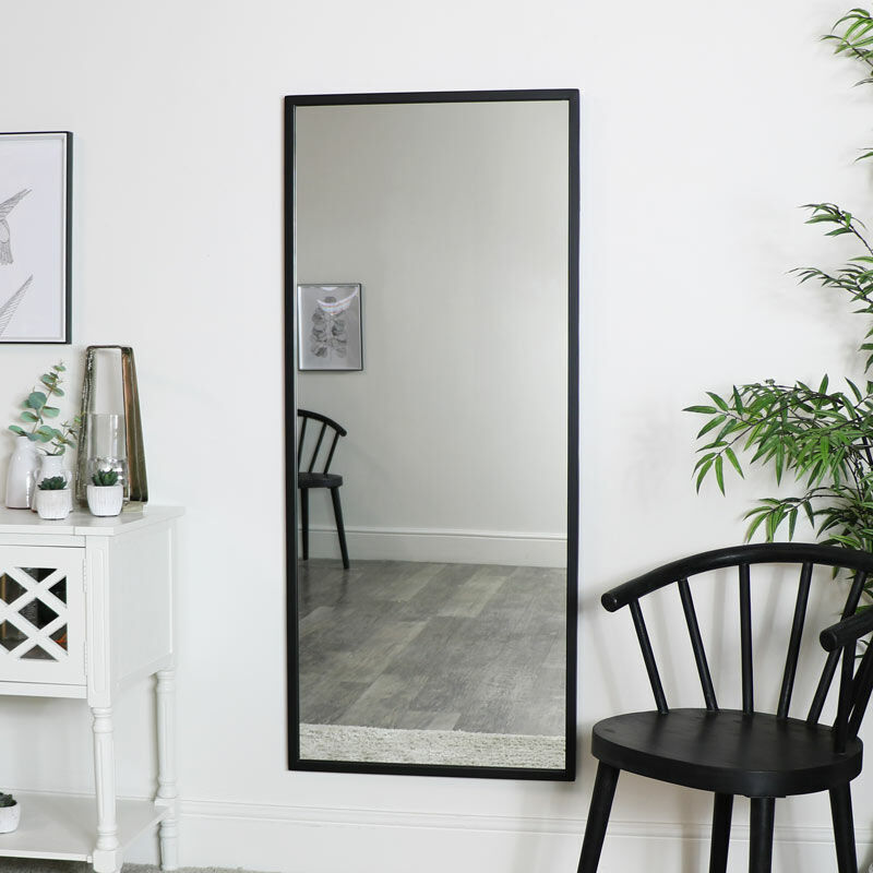 Melody Maison - Large Black Rectangle Mirror 60cm x 140cm - Black