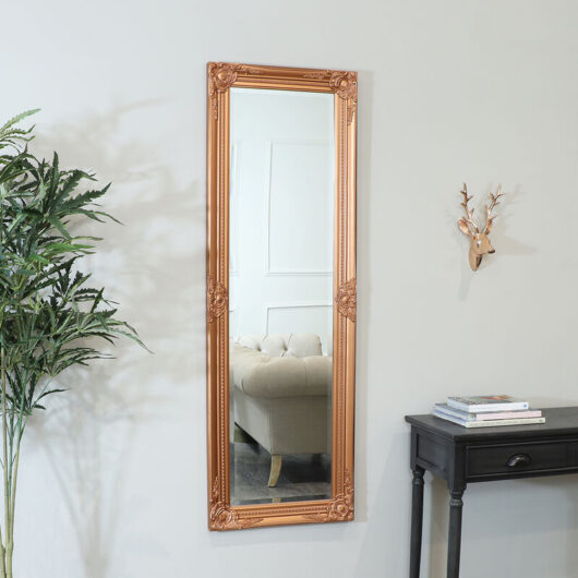 Melody Maison - Tall Copper Wall Mirror 47cm x 142cm - Copper