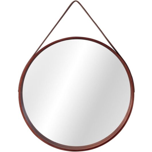 Mirror with Strap REA NBKL-19028 50 cm D.brown - dark brown