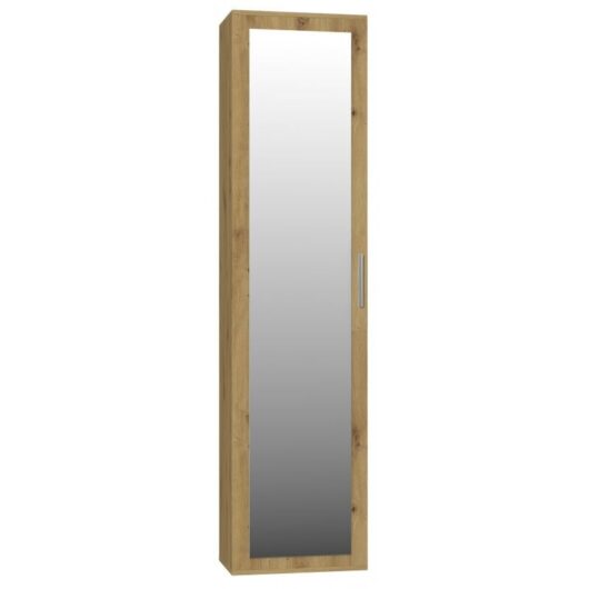 ATARA Hall Storage cabinet with large mirror 180x50x35 cm Two shelves + clothes hanger inside Hall furniture