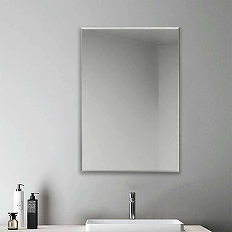 Aica Sanitaire - Plain Frameless Wall Mirror Large Full Length with Wall Hanging Fixings Bathroom-900X600