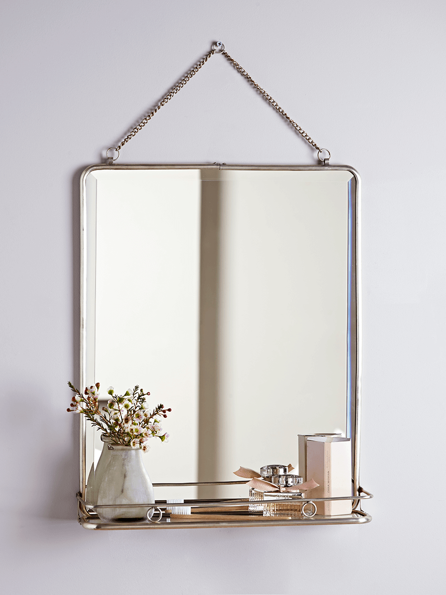 Antique Silver French Folding Mirror - Large