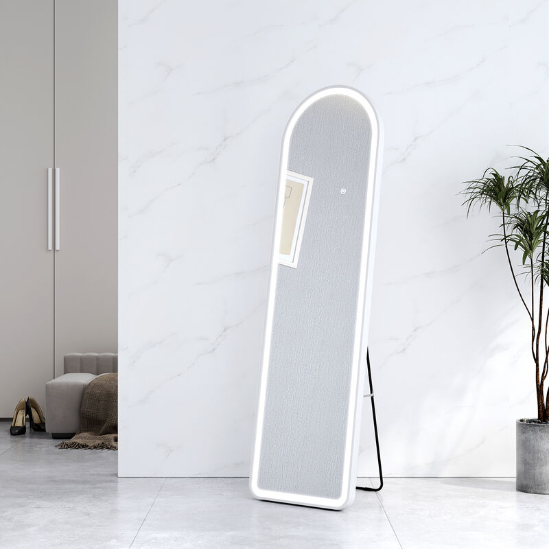 Arched Full Length Mirror with Lights, led Full Length Mirror, Standing Mirror Full Length with Dimming & 3 Color Lighting, Large Full Body Size