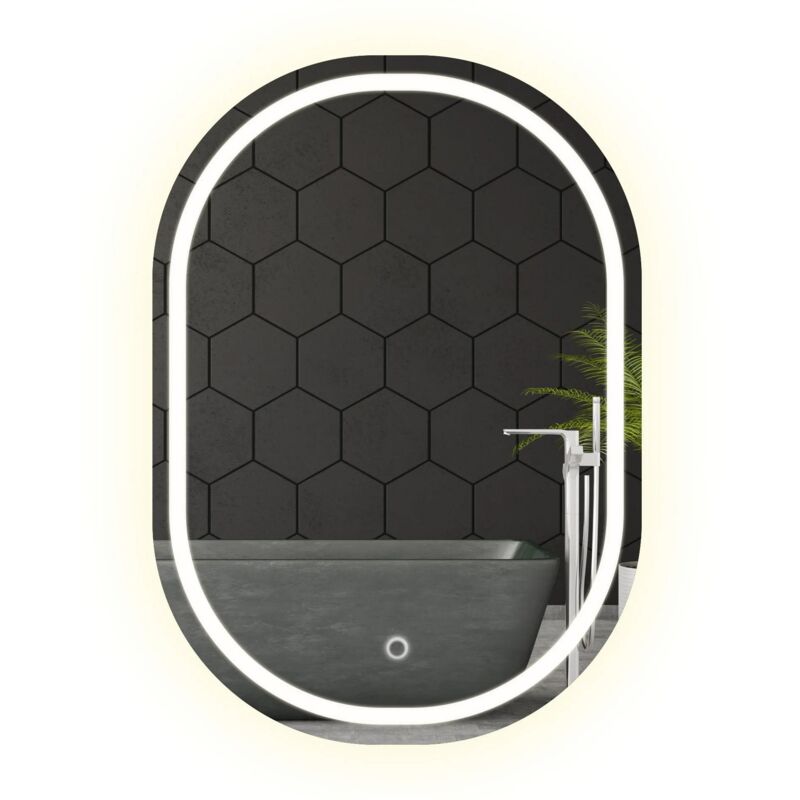 Bathroom led Mirror REA P10408 80x60cm - chrome