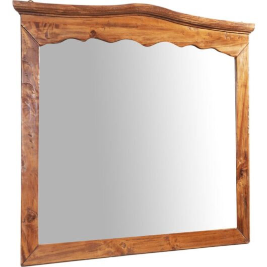 Biscottini - Wooden entrance mirror for wall Bathroom mirror L90xDP5xH83 cm Rectangular mirror to hang on the wall horizontal Makeup mirror