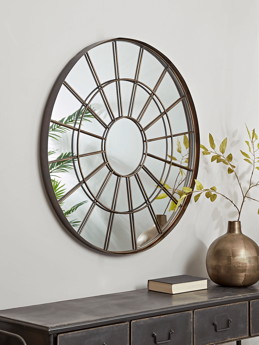 Bronze Round Window Mirror