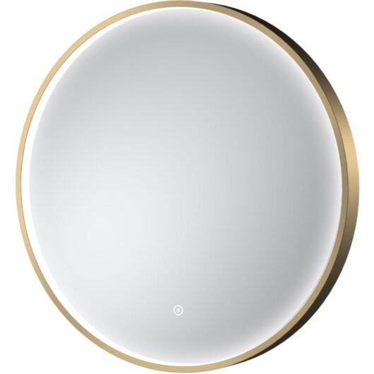 Contemporary Round Inset Framed led Touch Sensor Mirror - 600mm - Brushed Brass Balterley