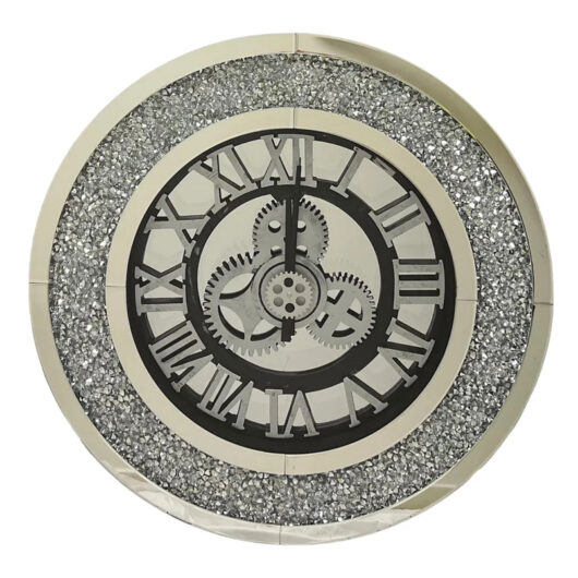 Crushed Diamond Mechanical Mirrored clock 75cm