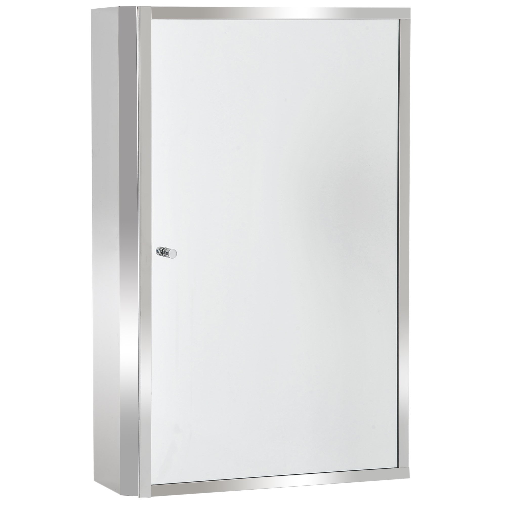 HOMCOM Stainless Steel Wall Cabinet Mirror Shelves Bathroom Furniture Storage| | TJ Hughes