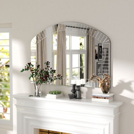 Large Arched Wall Vanity Mirror Frameless 100cm x 70cm
