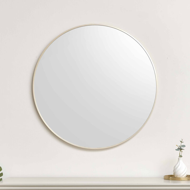 Large Round Champagne Gold Wall Mirror - 80cm x 80cm