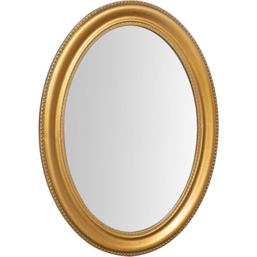 Oval entrance mirror to hang Vertical/horizontal bathroom wall mirror 64x4x84 Living room mirror with antique gold leaf finish