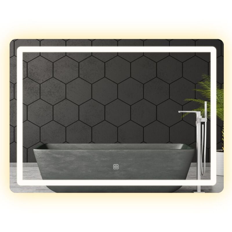 REA - Bathroom led Mirror P10407 80x60cm - chrome