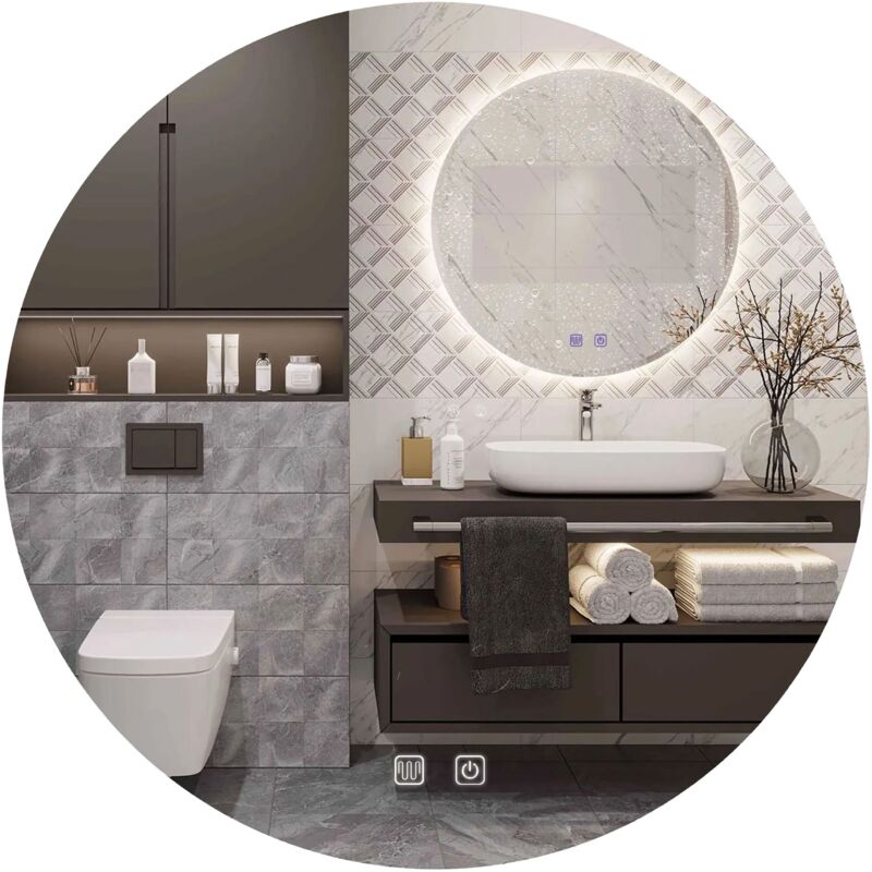 REA - Bathroom led Mirror hzj 60cm - chrome