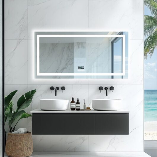 Smart led Illuminated Fog-free Large Bathroom Mirror with Bluetooth Speakers, Time and Date Digital Display - Rectangular 1200mm x 600mm