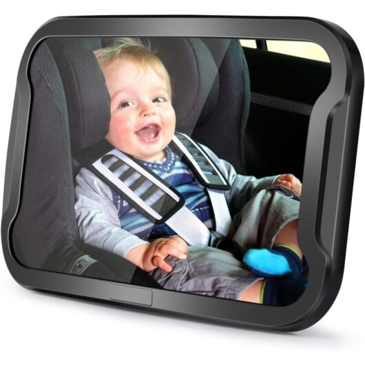 Baby Car Mirror, Unbreakable Baby Rearview Mirror, 360° Rotation Adjustable Baby Car Mirror, Baby Back Seat Mirror, Safety, Essential for Young