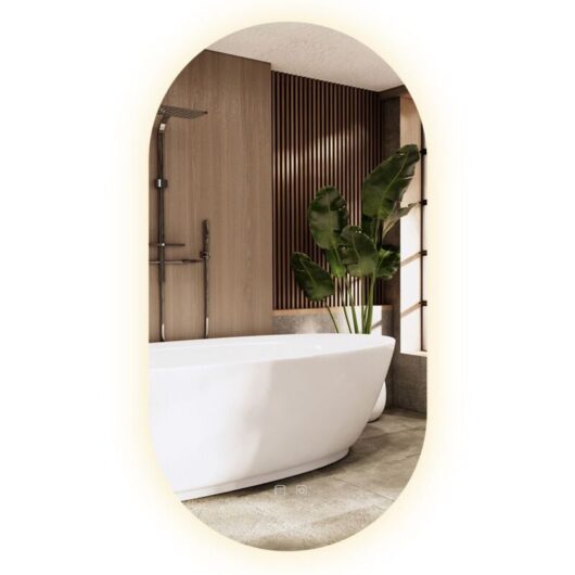 Bathroom led Mirror REA egg 50x90 cm