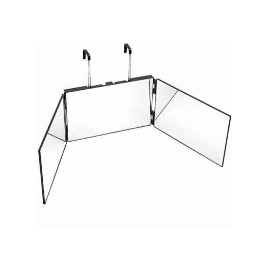 Degree Folding Bathroom Makeup Mirror Shaving Cosmetic Tool Rear View Height Triple Adjustable 360, Black Without Led