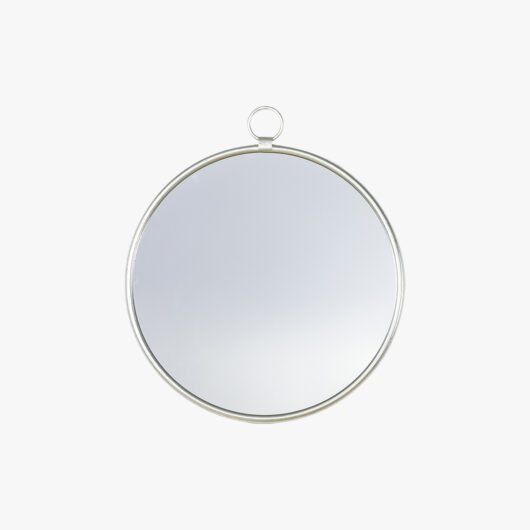 Greg Round Hanging Mirror in Silver