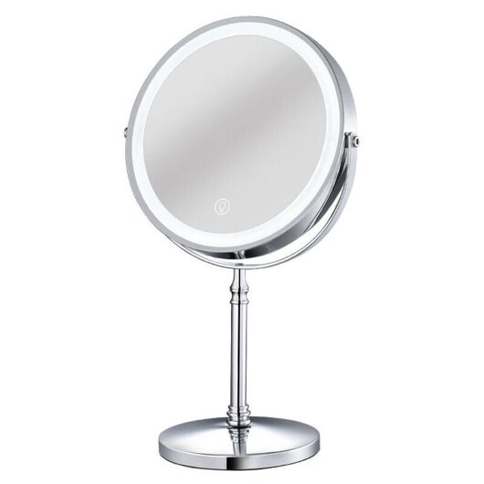 Inch Makeup Mirror with Light usb Charging 10X Magnifying Vanity Mirror Backlit Adjustable Light Standing Cosmetic Mirrors - Shining House