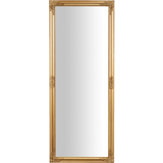 Long Hanging Mirror Rectangular Wall Mirror Vertical Horizontal Makeup Bathroom Mirror with Shabby Gold Wooden Frame