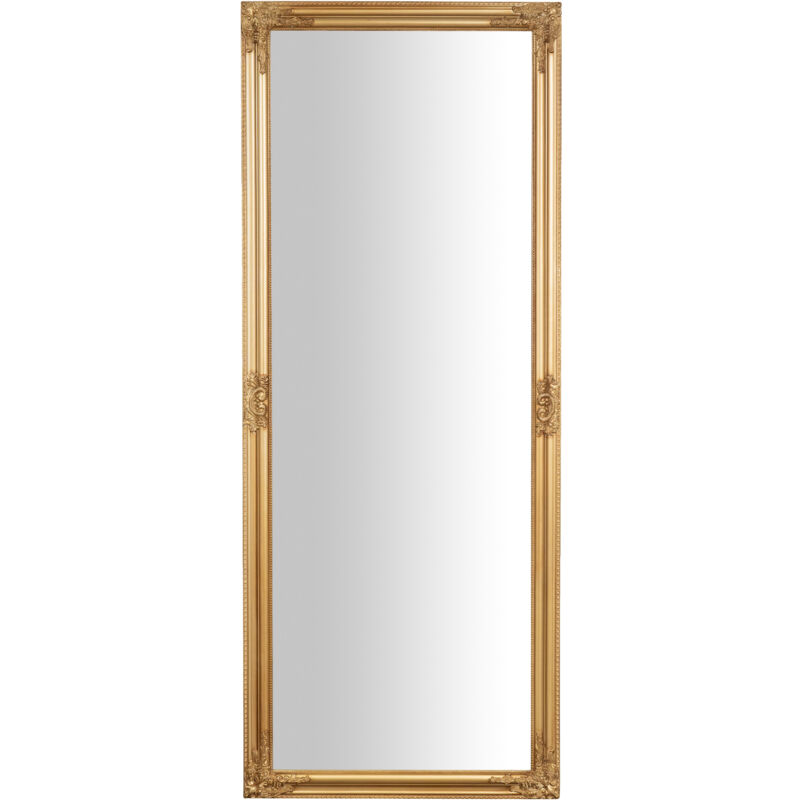 Long Hanging Mirror Rectangular Wall Mirror Vertical Horizontal Makeup Bathroom Mirror with Shabby Gold Wooden Frame