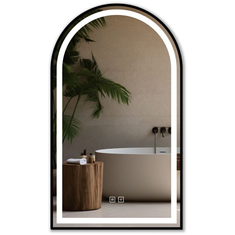 Mirror led 60x100cm dash black