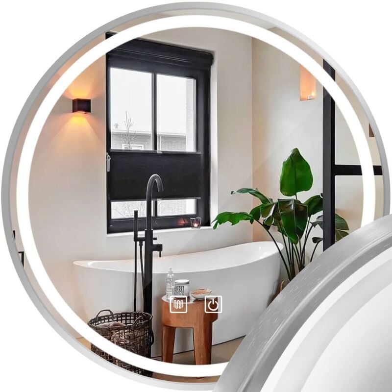 Mirror led 70cm mmj brush silver