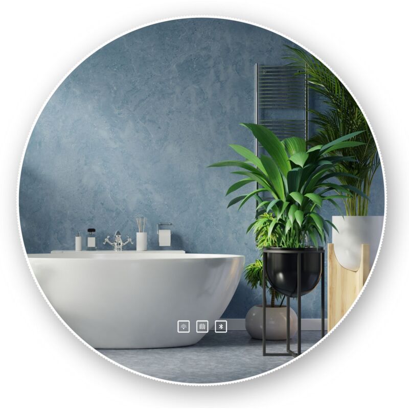 Mirror led 80cm round bluetooth