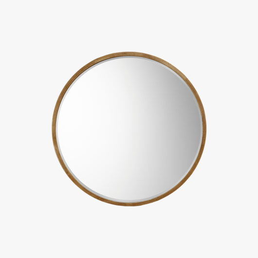 Newport Round Mirror in Antique Gold, Large