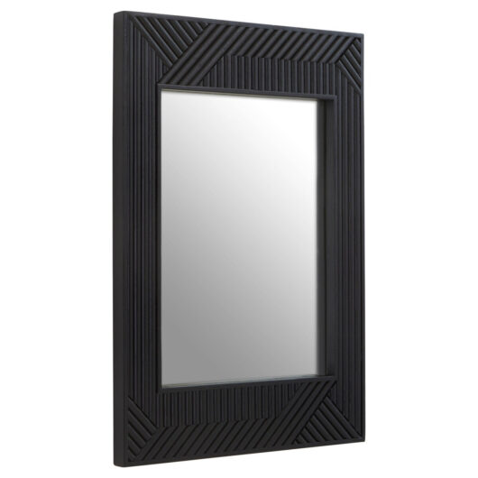 Olivia's Jakara Black Finish Wooden Wall Mirror