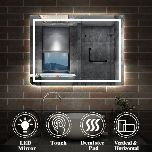1500x800 Large Illuminated led Bathroom Mirror with Demister Pad [IP44 Rated] Rectangular Backlit Wall Mounted,Touch Sensor Switch - Acezanble