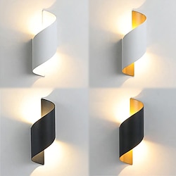 15W Outdoor Weatherproof Wall Light 10.9in Large Size Modern LED Wall Lamp Black Gold / White Gold Cast Aluminum Wall Wash Light for Porch Garden Corridor Balcony Landscape AC85-265V