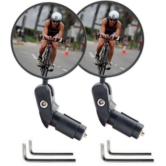 2pcs Extra Large Bike Rearview Mirror 2pcs 360 Degree Rear View Mirror for Bicycle Electric Bike mtb Mountain Bike (Left + Right) Left and Right Pair