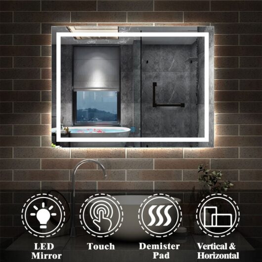 900x600 Large Illuminated led Bathroom Mirror with Demister Pad [IP44 Rated] Rectangular Backlit Wall Mounted,Touch Sensor Switch - Acezanble