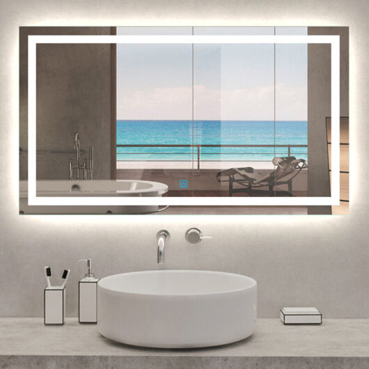 Aica Sanitaire - 1600x800 Large Illuminated Led Bathroom Mirror with Demister Pad [IP44 Rated] Rectangular Backlit Wall Mounted,Touch Sensor Switch