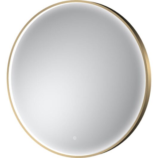 Contemporary Round Inset Framed led Touch Sensor Mirror - 800mm - Brushed Brass Balterley