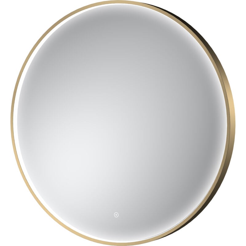 Contemporary Round Inset Framed led Touch Sensor Mirror - 800mm - Brushed Brass Balterley