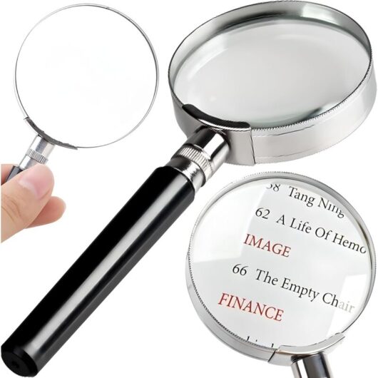 Large Reading Magnifying Glass, Hand Held Magnification for Science Books Newspapers Reading Insects Magnifying Glass